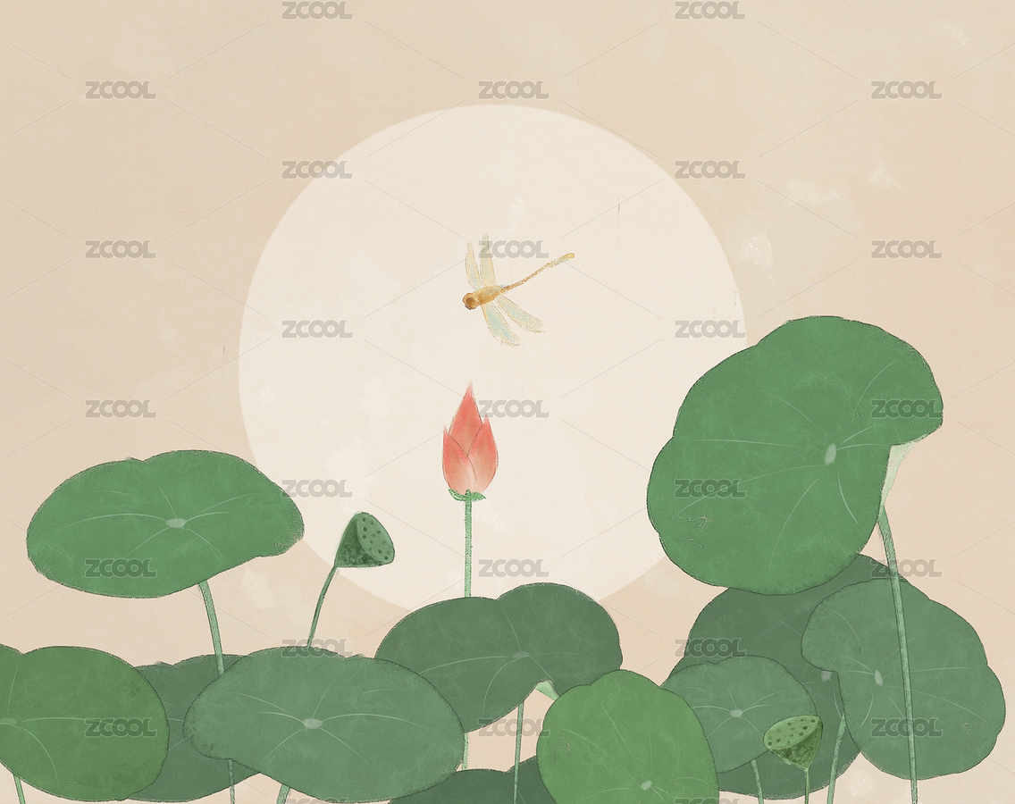荷花蜻蜓背景（主預覽-8938877） - 未分類 - 站酷設(shè)計師瓶里尋沙原創(chuàng)素材 - 站酷ZCOOL