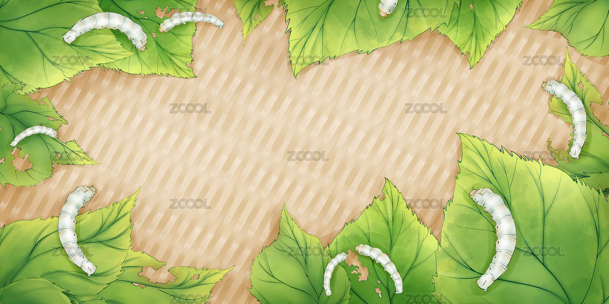 夏季的蠶正在吃桑葉（主預(yù)覽-3912616） - 未分類 - 站酷設(shè)計師弍犬原創(chuàng)素材 - 站酷ZCOOL