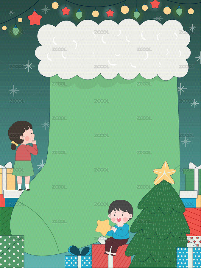 孩子慶祝圣誕節(jié)圣誕襪禮物禮盒彩燈節(jié)日插畫（主預(yù)覽-12329261） - 未分類 - 站酷設(shè)計(jì)師湖西路十六號(hào)原創(chuàng)素材 - 站酷ZCOOL