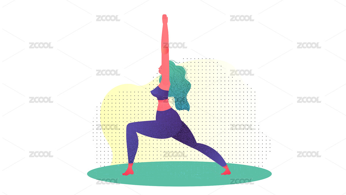 女性瑜伽姿势之战斗式纹理插画（主预览-8898985） - 未分类 - 站酷设计师朱雪姣原创素材 - 站酷ZCOOL