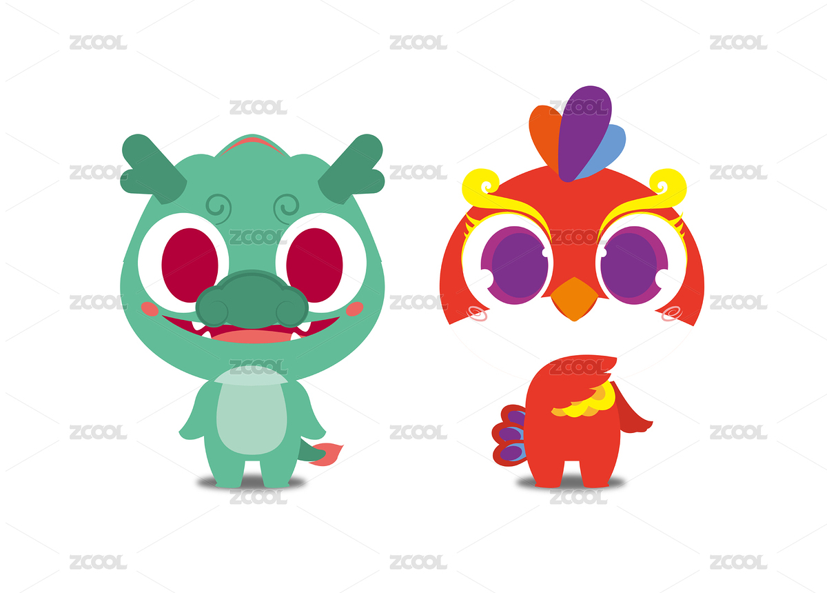 龍鳳卡通形象原創(chuàng)矢量插畫（主預(yù)覽-4962527） - 未分類 - 站酷設(shè)計(jì)師風(fēng)語storm原創(chuàng)素材 - 站酷ZCOOL