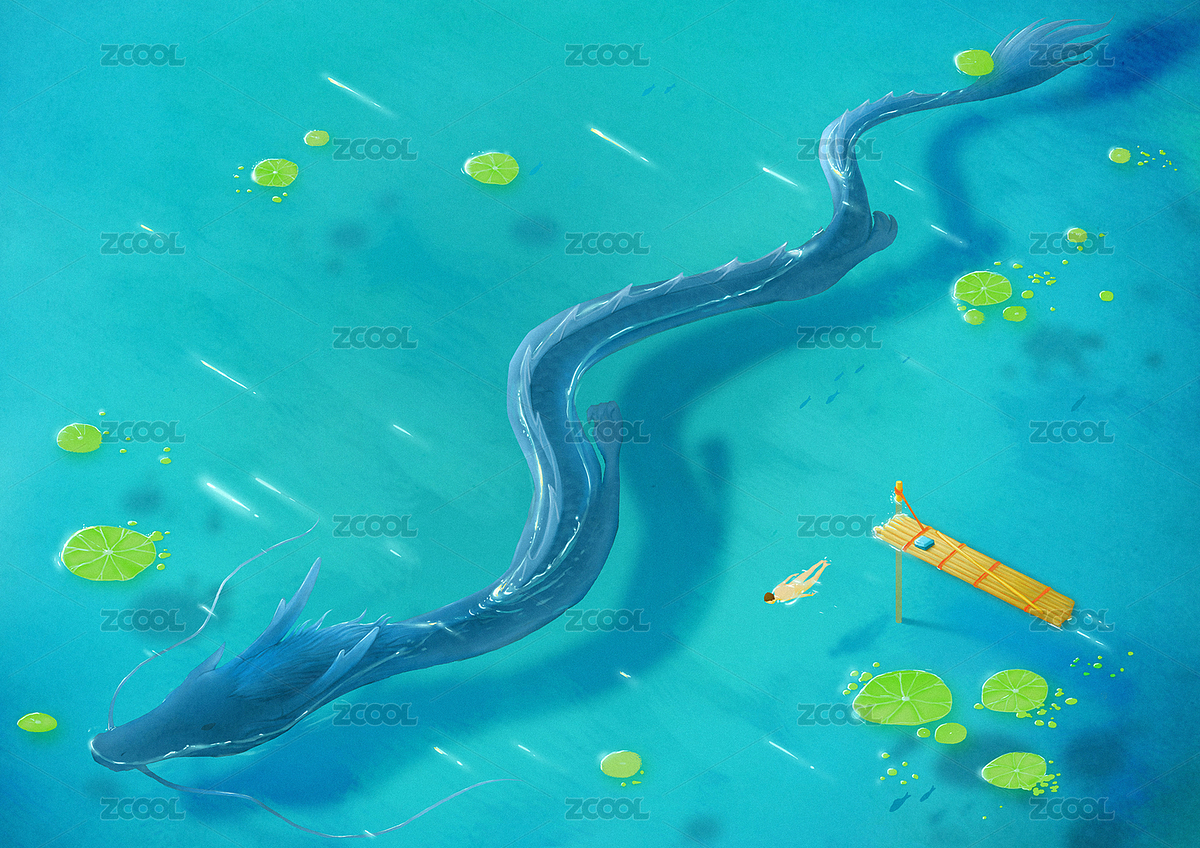 水中的龍和游泳的人（主預(yù)覽-8091480） - 未分類 - 站酷設(shè)計師飛旋的板磚原創(chuàng)素材 - 站酷ZCOOL