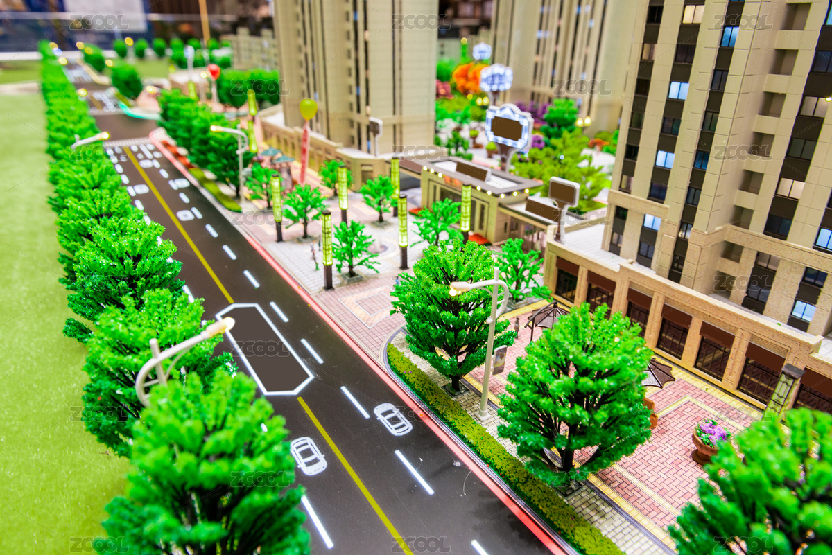 房地產(chǎn)售樓處建筑模型沙盤中高層住宅小區(qū)規(guī)劃場(chǎng)景局部特寫（主預(yù)覽-7749829） - 未分類 - 站酷設(shè)計(jì)師雪天的故事原創(chuàng)素材 - 站酷ZCOOL