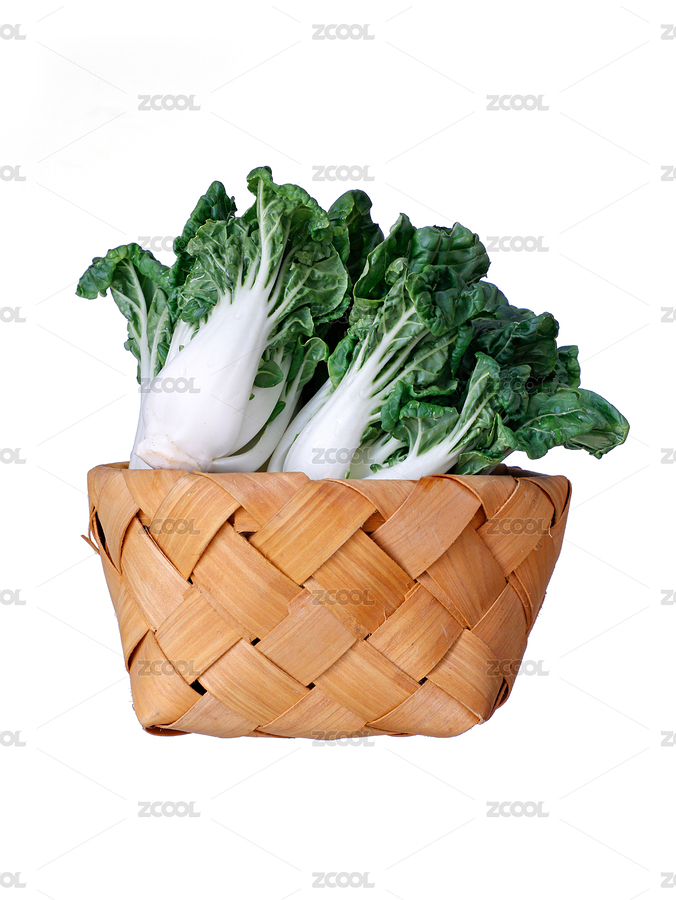 白色背景，菜篮子上摆放着的蔬菜小白菜（主预览-4731609） - 未分类 - 站酷设计师Luo_菁原创素材 - 站酷ZCOOL