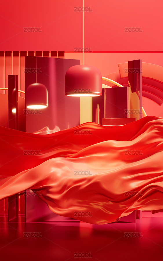 流動的布料與創(chuàng)意背景3D渲染（主預覽-2723461） - 未分類 - 站酷設計師VinkFan原創(chuàng)素材 - 站酷ZCOOL