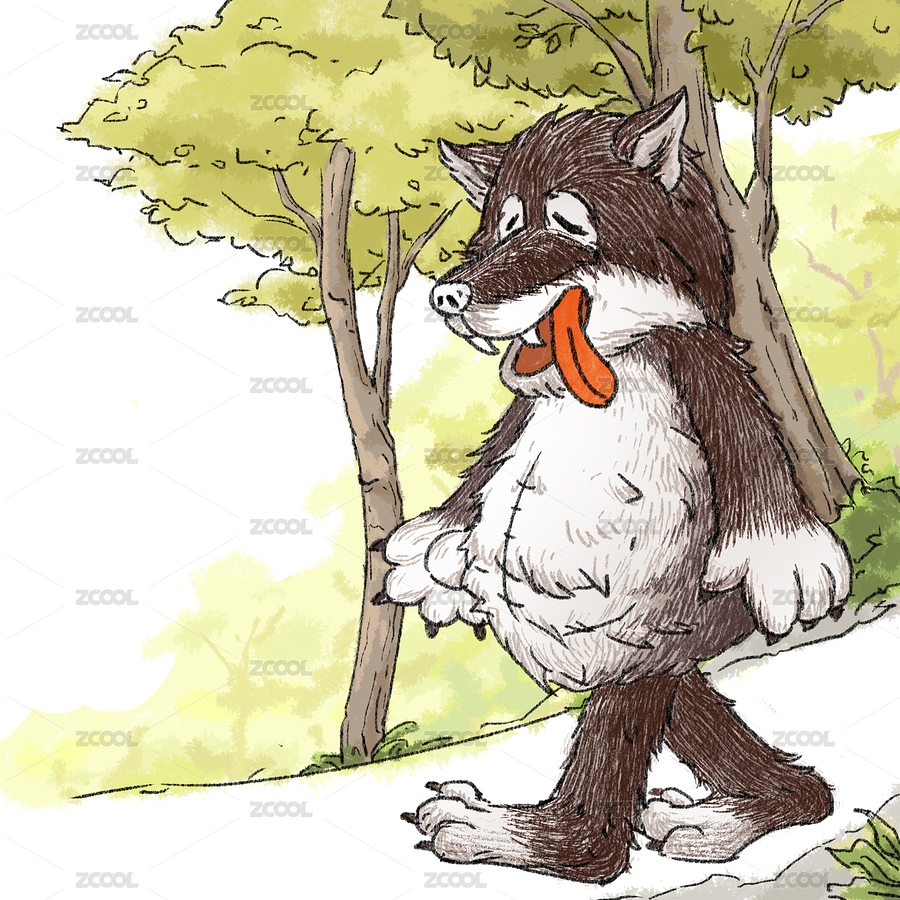 兒童插畫 大灰狼（主預(yù)覽-7717463） - 未分類 - 站酷設(shè)計師青木呆原創(chuàng)素材 - 站酷ZCOOL