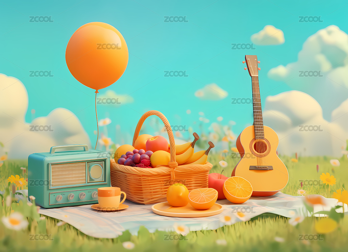 草坪音樂野餐（主預(yù)覽-10499970） - 未分類 - 站酷設(shè)計師Cynthia水果兔子原創(chuàng)素材 - 站酷ZCOOL