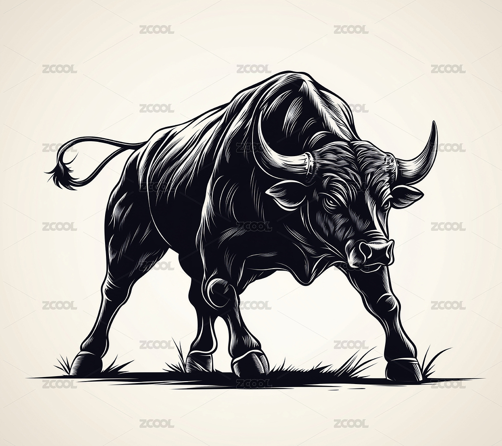 黑白木刻牛藝術(shù)插畫（主預(yù)覽-5591077） - 未分類 - 站酷設(shè)計(jì)師eightgold原創(chuàng)素材 - 站酷ZCOOL