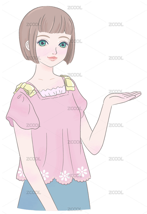 女孩伸出手做介紹狀（主預(yù)覽-7841347） - 未分類 - 站酷設(shè)計(jì)師zhaowhat原創(chuàng)素材 - 站酷ZCOOL