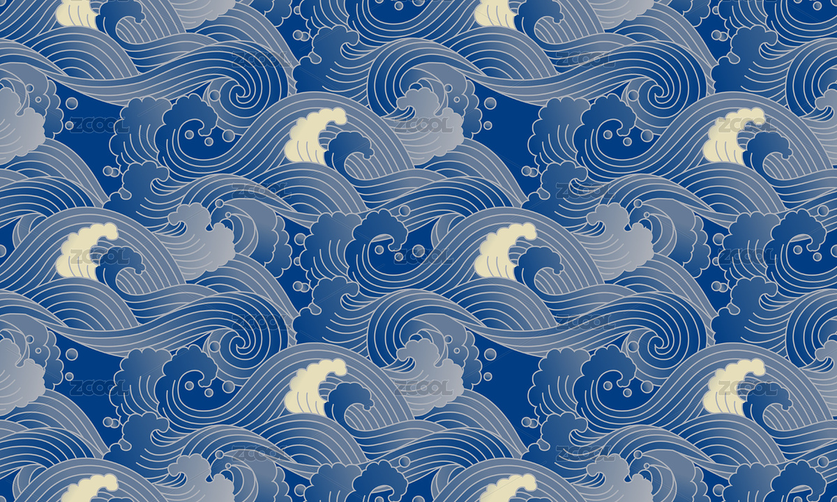无缝的复古海浪纹背景底纹（主预览-2142486） - 未分类 - 站酷设计师风舍原创素材 - 站酷ZCOOL