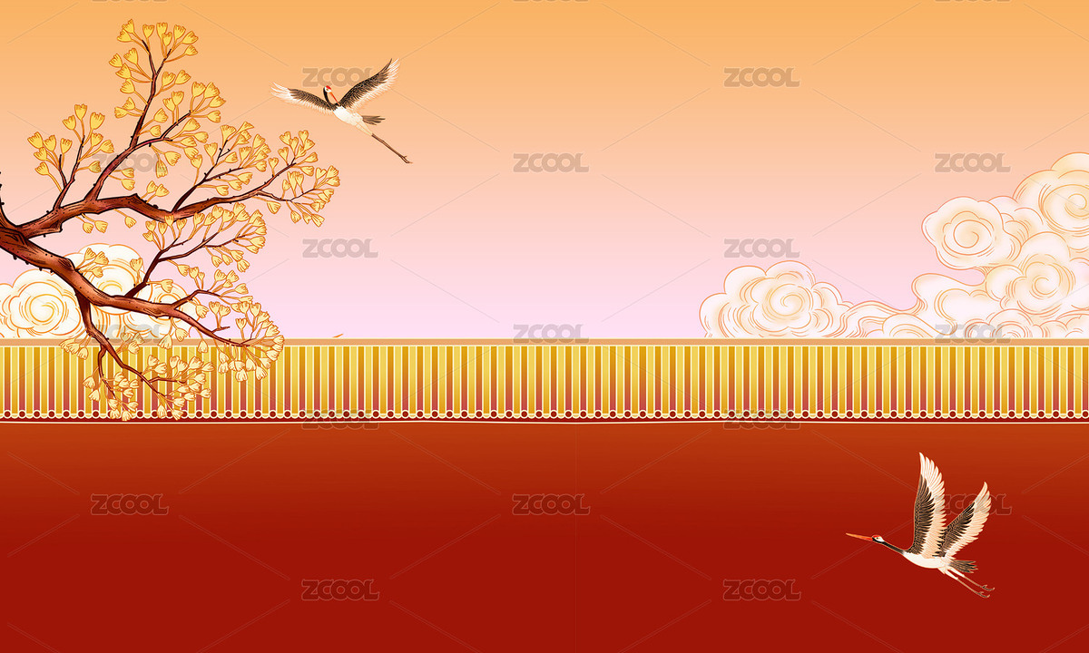 故宫红墙银杏立秋国风插画（主预览-6267230） - 未分类 - 站酷设计师Fei先生原创素材 - 站酷ZCOOL