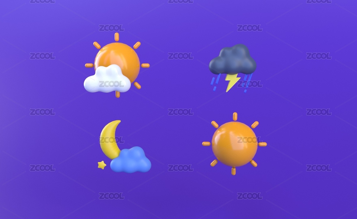 天气图标（主预览-2216518） - 未分类 - 站酷设计师大师兄被妖怪抓走原创素材 - 站酷ZCOOL