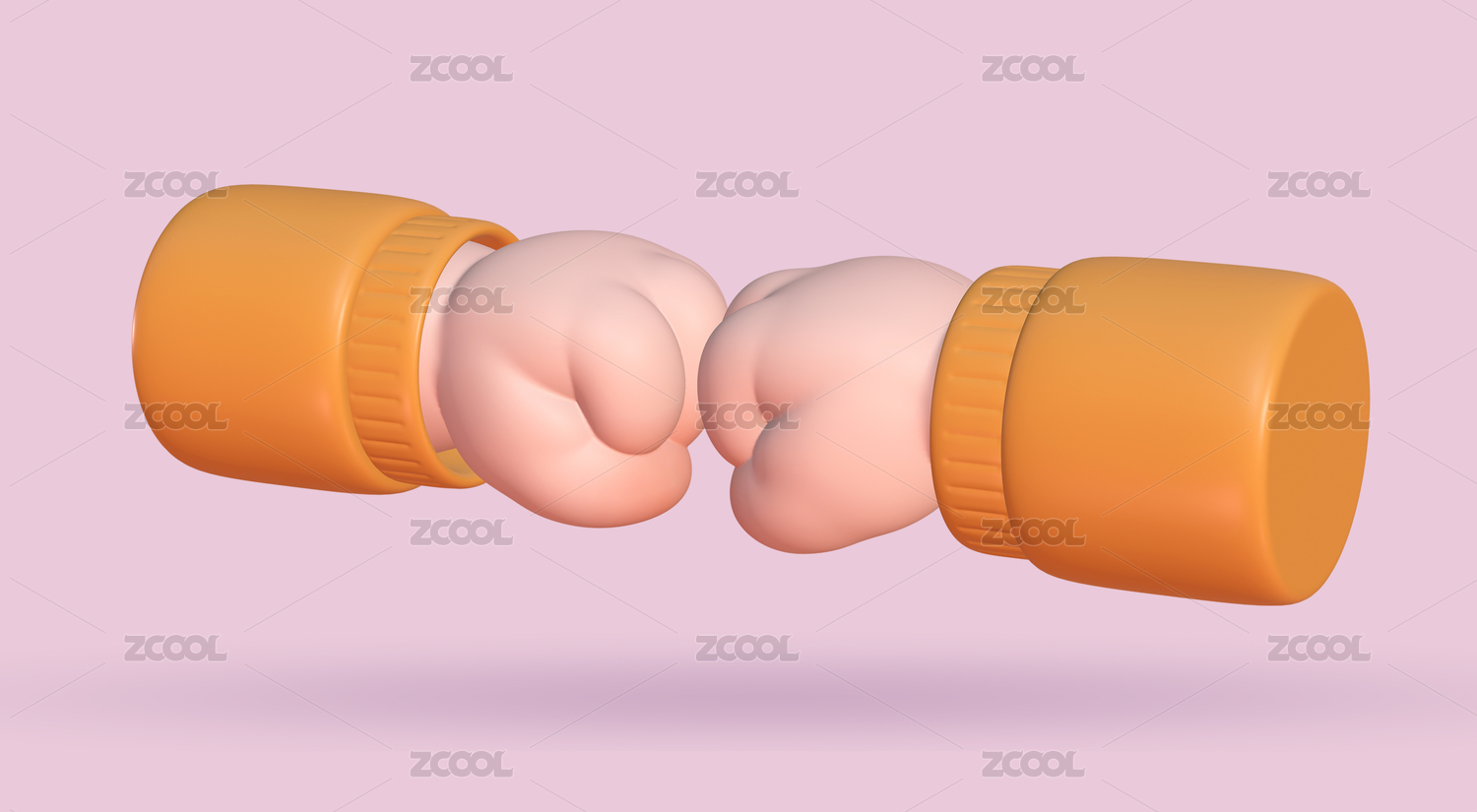 三维渲染插图3D卡通手势 素材