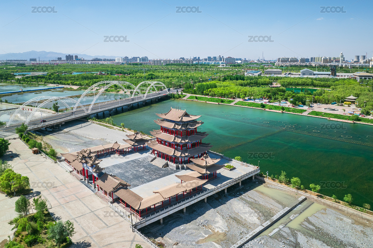 甘肅嘉峪關(guān)觀禮古鎮(zhèn)龍王閣北大河航拍風(fēng)光（主預(yù)覽-9660656） - 未分類 - 站酷設(shè)計師陳小羊Timeline原創(chuàng)素材 - 站酷ZCOOL