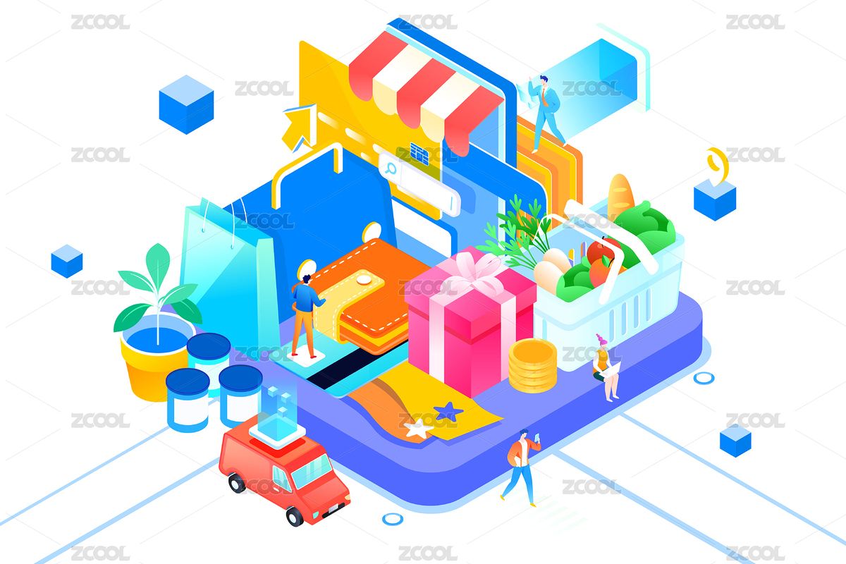 2.5d等距网购电商矢量插画（主预览-8515208） - 未分类 - 站酷设计师keeein原创素材 - 站酷ZCOOL