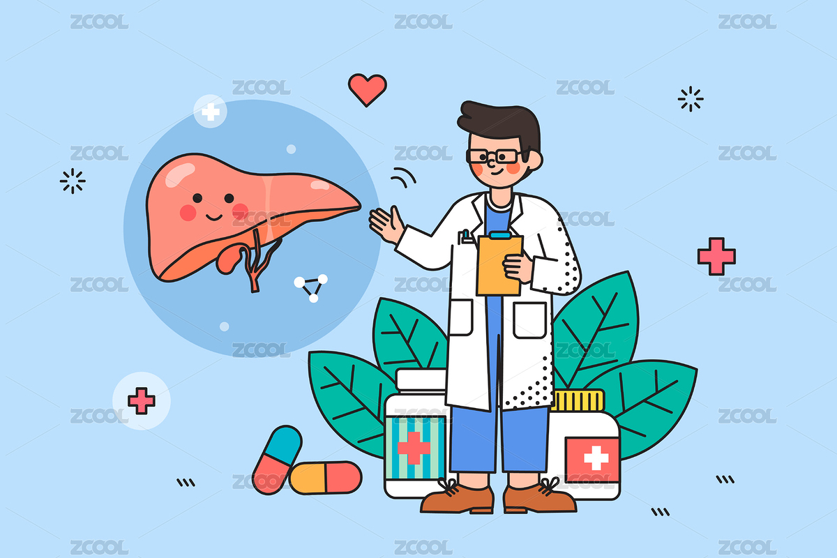 醫(yī)生治療肝臟相關(guān)疾病矢量插畫（主預覽-5574408） - 未分類 - 站酷設(shè)計師jingzheer原創(chuàng)素材 - 站酷ZCOOL