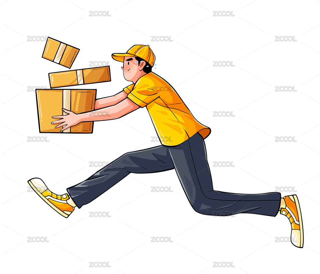 快遞員奔跑送快遞（主預(yù)覽-5902023） - 未分類(lèi) - 站酷設(shè)計(jì)師AMPM13原創(chuàng)素材 - 站酷ZCOOL