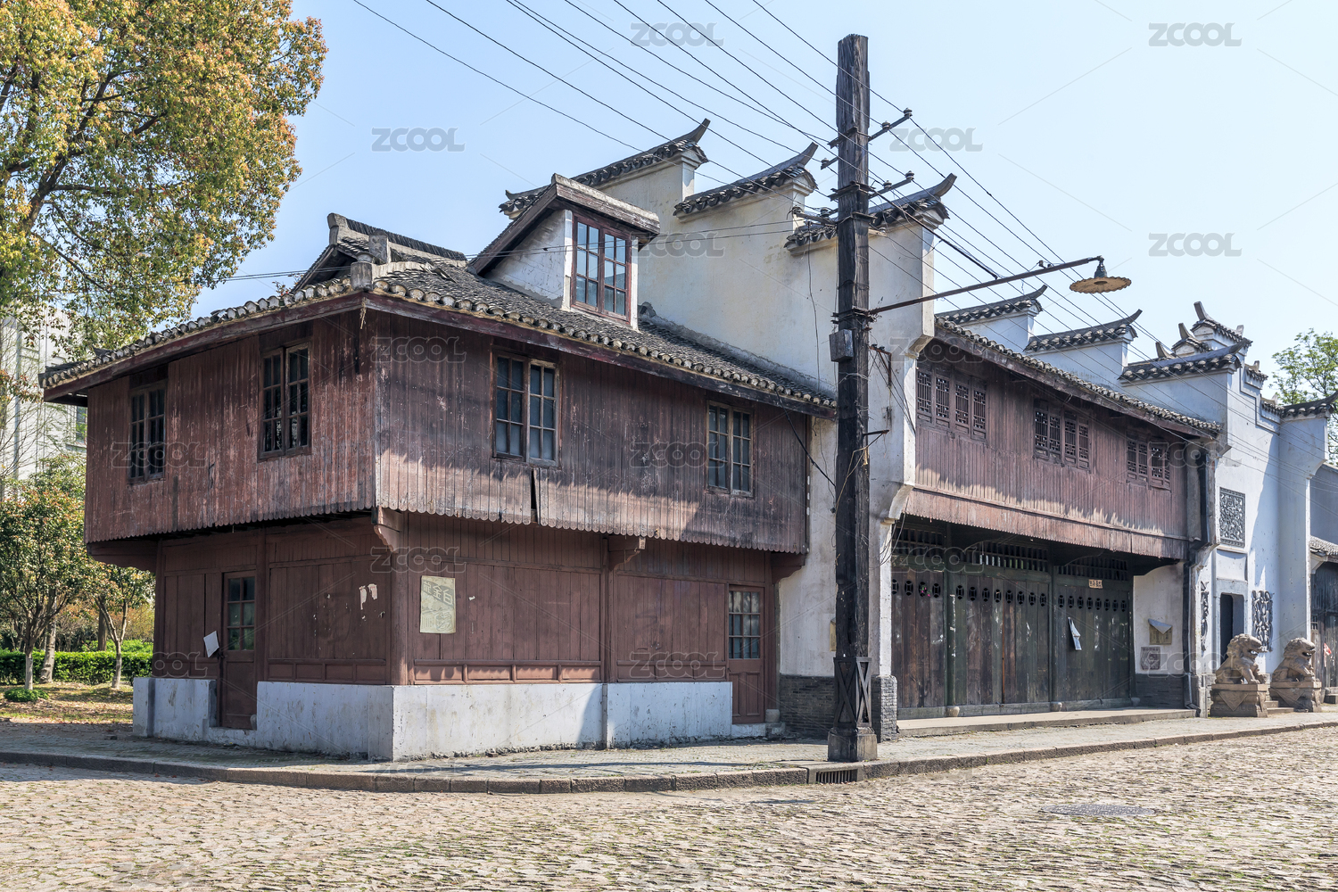 中国上海市车墩影视城内的徽派建筑