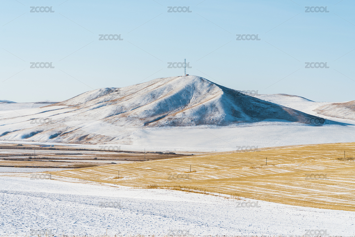 冬天雪后的中国呼伦贝尔黄色草原和山坡（主预览-3350092） - 未分类 - 站酷设计师jsdongli原创素材 - 站酷ZCOOL