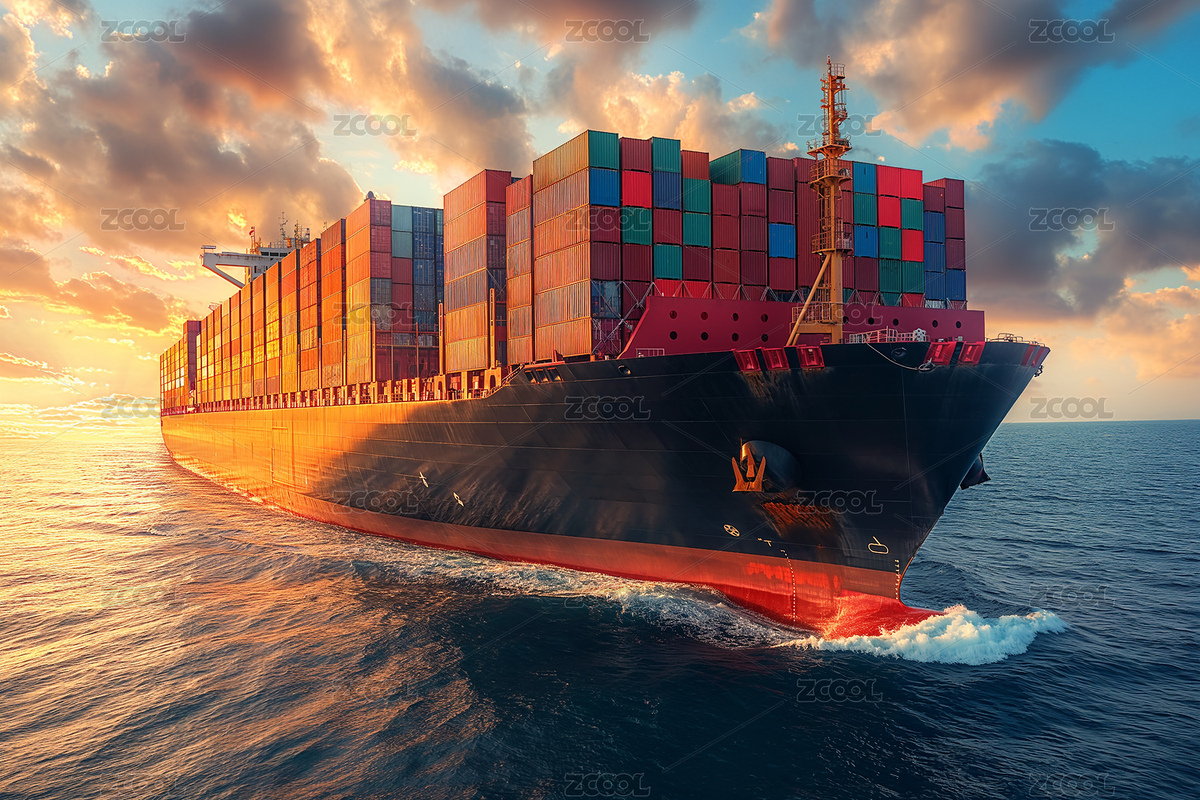 海面上的海運貨輪（主預覽-797842） - 未分類 - 站酷設計師曇華碎影原創(chuàng)素材 - 站酷ZCOOL