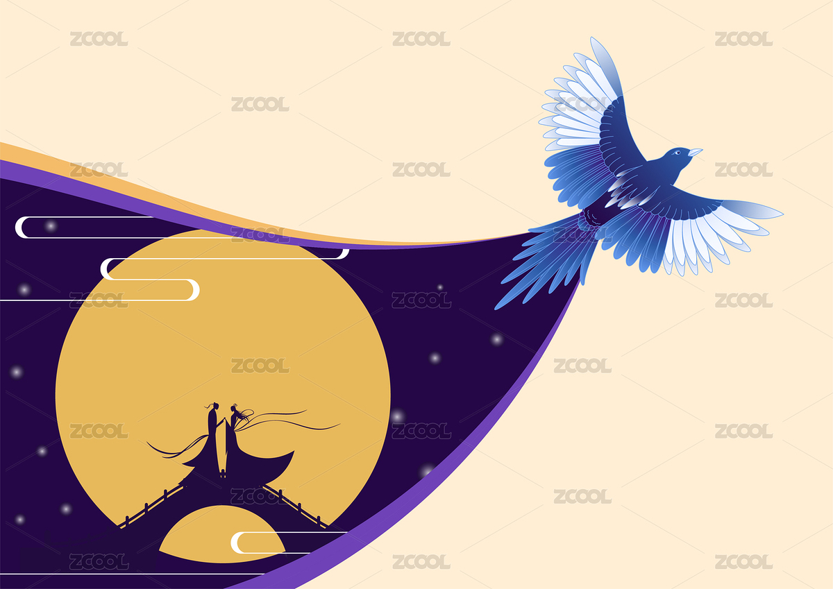 喜鹊陪着牛郎织女相会（主预览-6378327） - 未分类 - 站酷设计师三斗海水原创素材 - 站酷ZCOOL