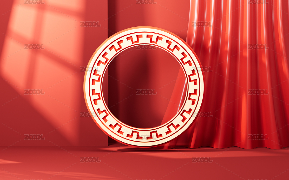 紅色中國(guó)風(fēng)傳統(tǒng)背景3D渲染（主預(yù)覽-5008977） - 未分類 - 站酷設(shè)計(jì)師TinaJi0718原創(chuàng)素材 - 站酷ZCOOL