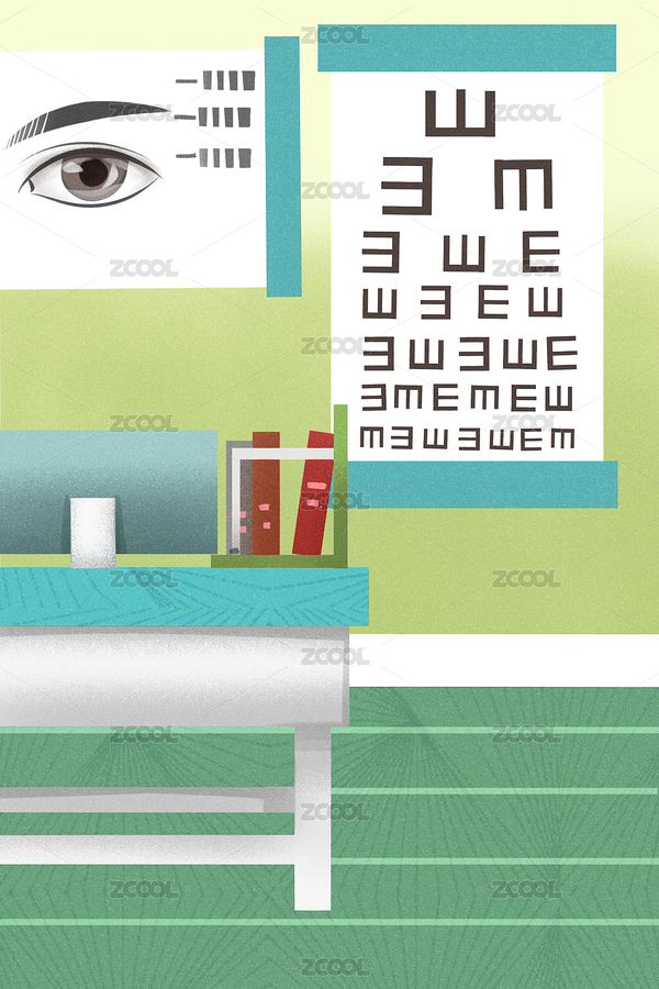 扁平風格醫(yī)院眼科診療室插畫背景（主預覽-5112028） - 未分類 - 站酷設計師他山之石hyde原創(chuàng)素材 - 站酷ZCOOL