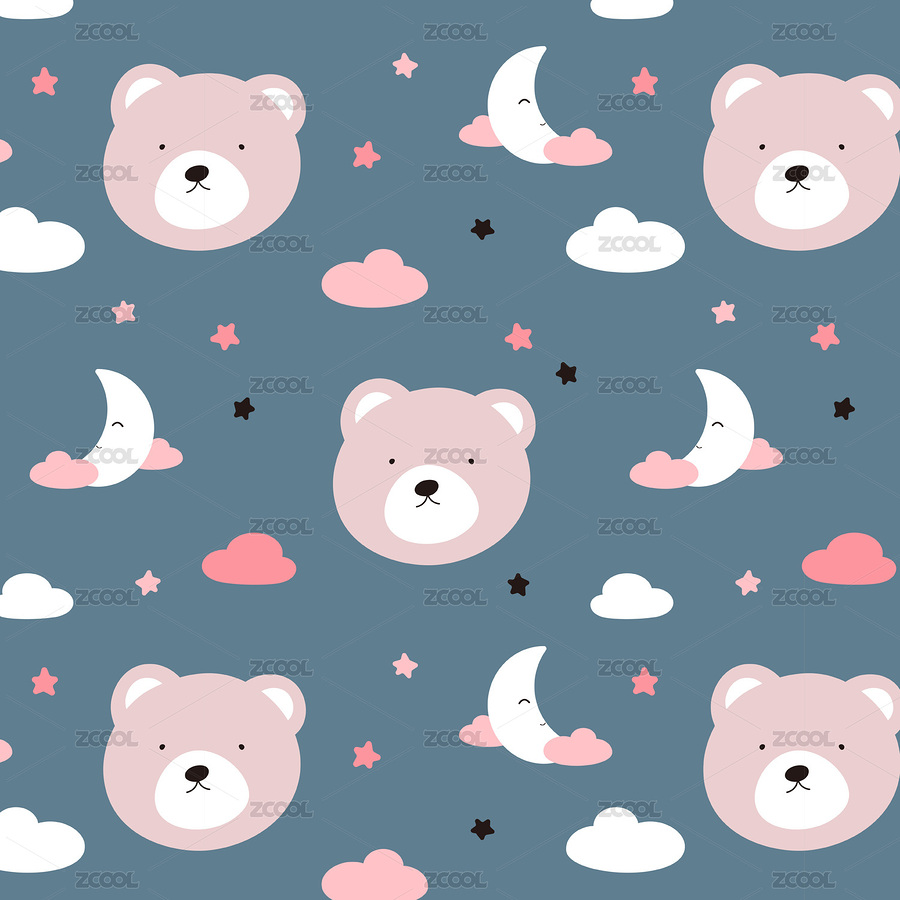 藍(lán)色卡通小熊無(wú)縫背景（主預(yù)覽-1671975） - 未分類 - 站酷設(shè)計(jì)師D1223M0813原創(chuàng)素材 - 站酷ZCOOL