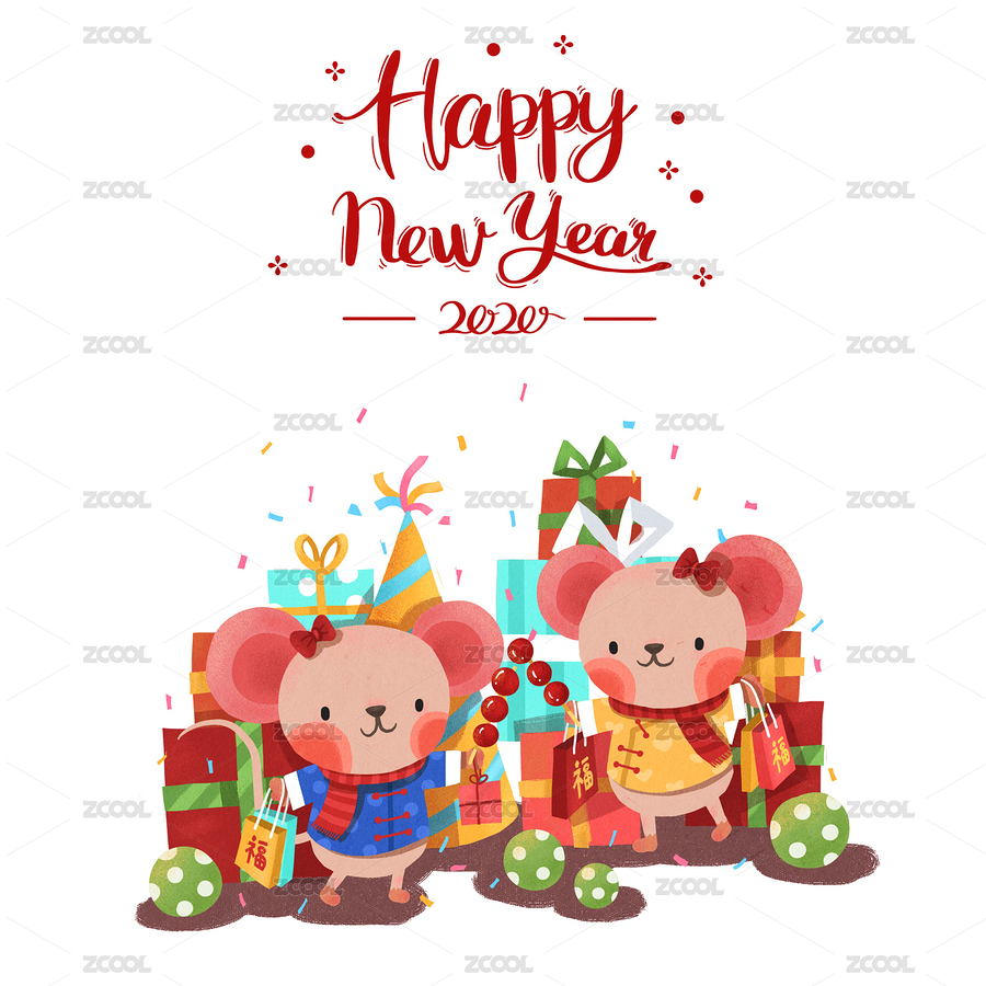 两只小老鼠采购年货过春节（主预览-3743376） - 未分类 - 站酷设计师suki姝琪原创素材 - 站酷ZCOOL