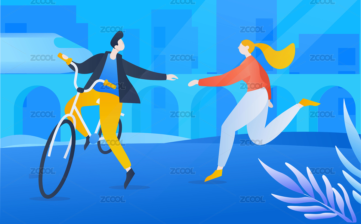 騎車游玩的人物矢量場(chǎng)景插畫（主預(yù)覽-3822389） - 未分類 - 站酷設(shè)計(jì)師黃色房子創(chuàng)意設(shè)計(jì)原創(chuàng)素材 - 站酷ZCOOL