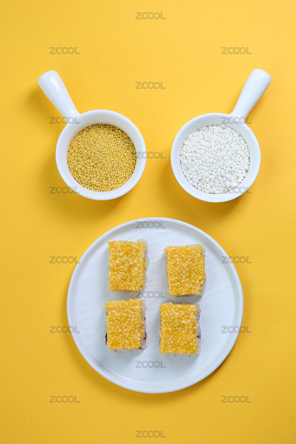 放在黄色背景上的黄米凉糕（主预览-7893188） - 未分类 - 站酷设计师luoluoivy原创素材 - 站酷ZCOOL
