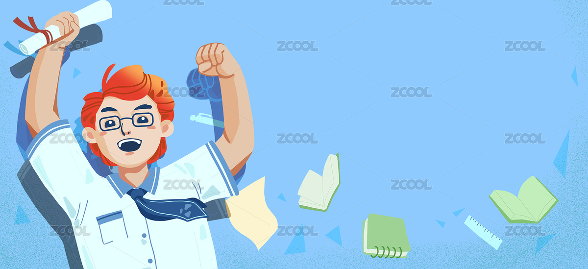 成功通過考試的學(xué)生 教育主題插畫橫幅（主預(yù)覽-2359523） - 未分類 - 站酷設(shè)計(jì)師荔紫原創(chuàng)素材 - 站酷ZCOOL