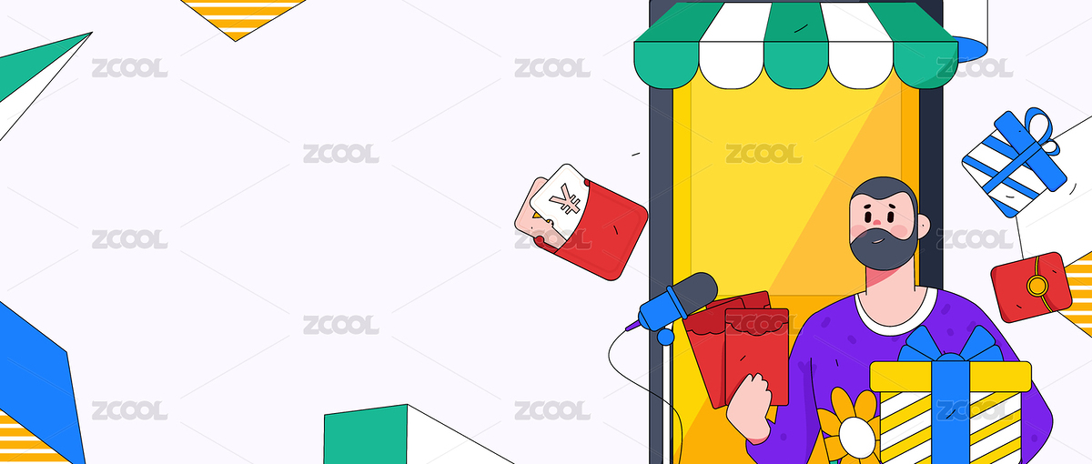 直播帶貨的網(wǎng)紅電商人物矢量互聯(lián)網(wǎng)插畫（主預(yù)覽-7198439） - 未分類 - 站酷設(shè)計(jì)師王踢踢原創(chuàng)素材 - 站酷ZCOOL