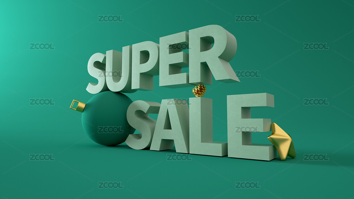 圣誕節(jié)題材的大賣super sale促銷文字，3d渲染（主預(yù)覽-8227033） - 未分類 - 站酷設(shè)計(jì)師王鵬wp128jojo原創(chuàng)素材 - 站酷ZCOOL