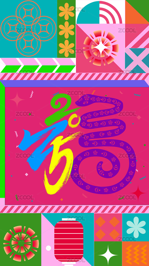 2025年蛇年春節(jié)海報(bào)（主預(yù)覽-5749796） - 未分類 - 站酷設(shè)計(jì)師aker原創(chuàng)素材 - 站酷ZCOOL