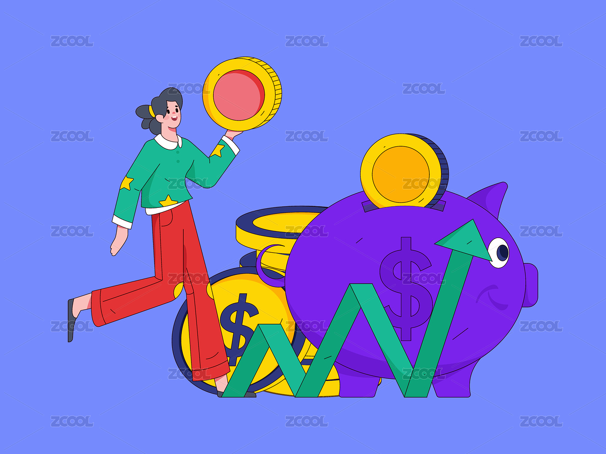 互聯(lián)網(wǎng)金融理財(cái)投資扁平矢量概念運(yùn)營(yíng)手繪插（主預(yù)覽-8600035） - 未分類 - 站酷設(shè)計(jì)師王踢踢原創(chuàng)素材 - 站酷ZCOOL