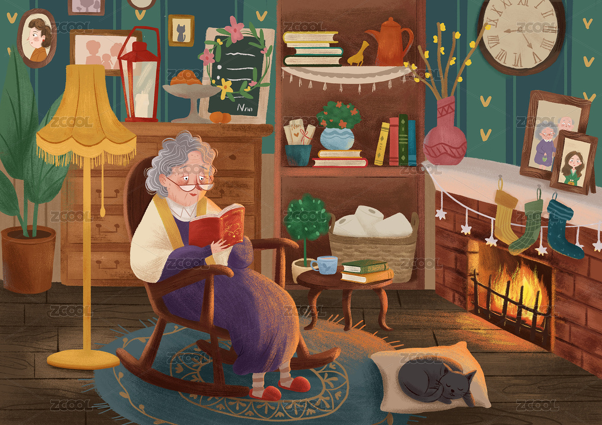看書的老奶奶（主預(yù)覽-9065539） - 未分類 - 站酷設(shè)計師南枝枝Nnn原創(chuàng)素材 - 站酷ZCOOL