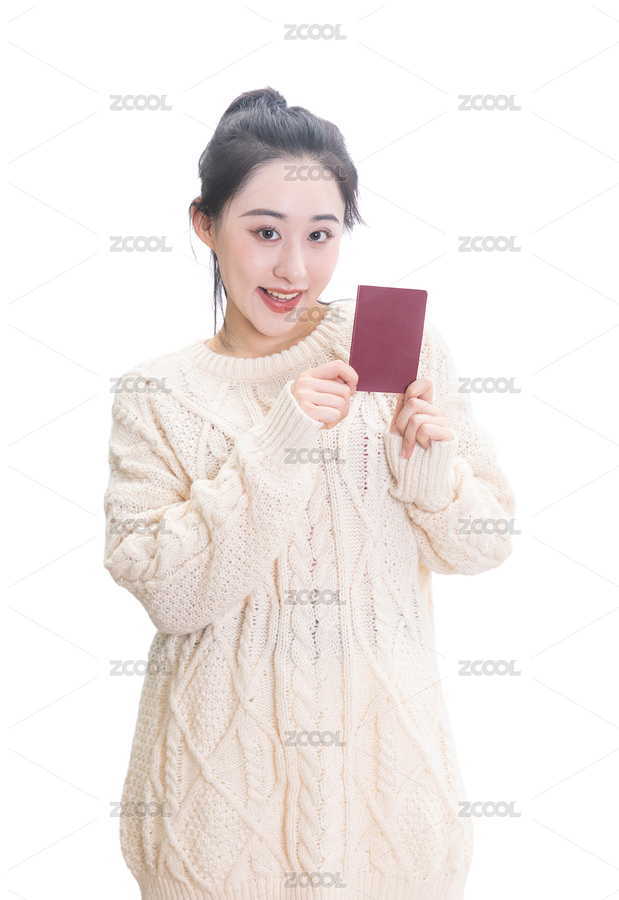 手持紅色證件的東方時(shí)尚女性肖像（主預(yù)覽-6409750） - 未分類 - 站酷設(shè)計(jì)師斯梅工原創(chuàng)素材 - 站酷ZCOOL