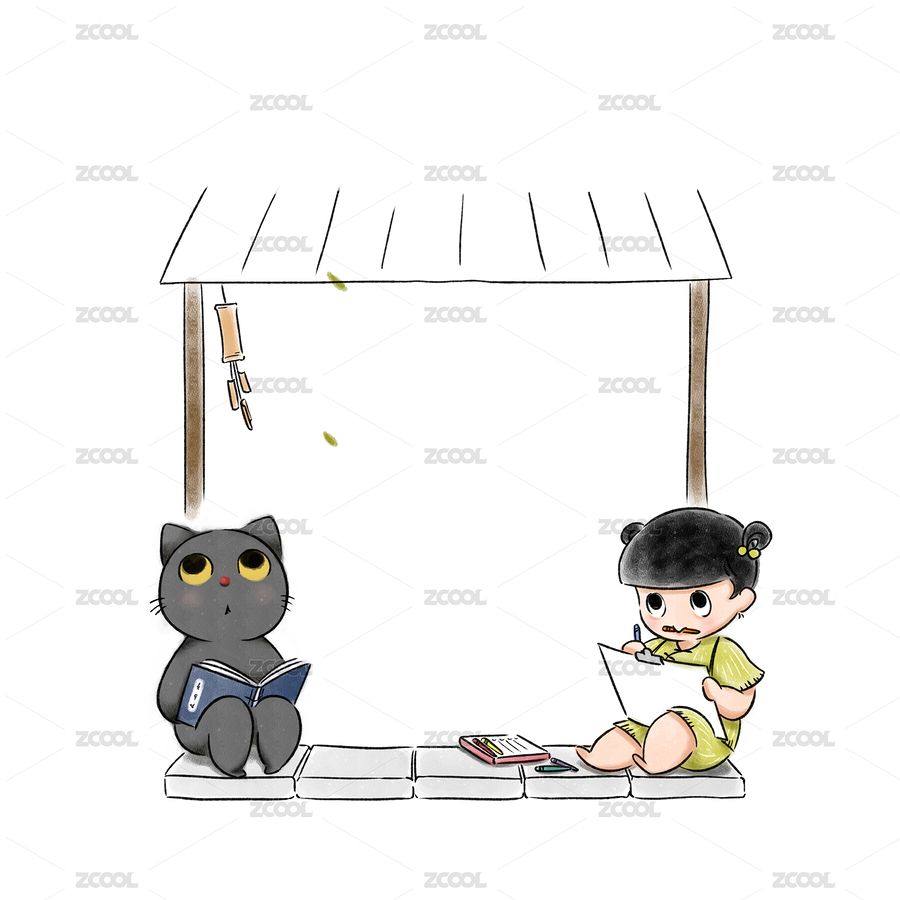 中國風(fēng)水彩自然秋日讀書畫畫（主預(yù)覽-5227251） - 未分類 - 站酷設(shè)計(jì)師aWwyD6i7Ed原創(chuàng)素材 - 站酷ZCOOL