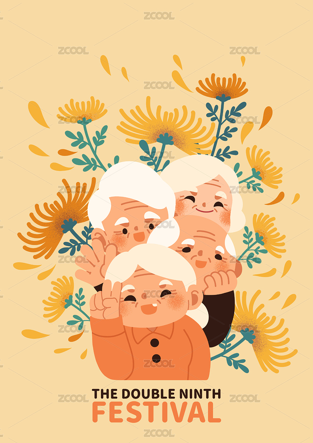 四个满面笑容的老人和许多菊花（主预览-3339073） - 未分类 - 站酷设计师seecootee原创素材 - 站酷ZCOOL