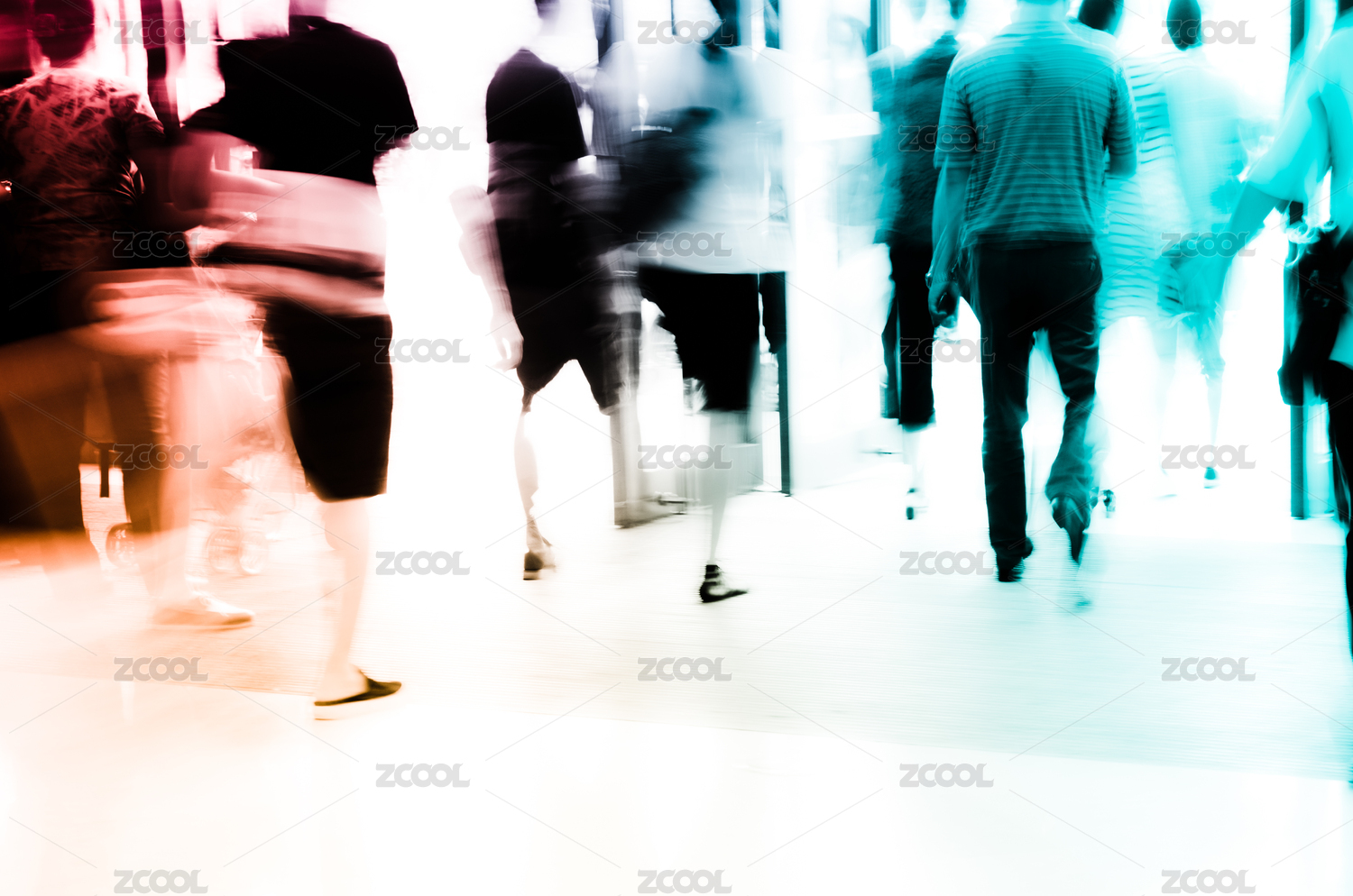 商务人士活动的站立和行走大堂运动模糊抽象backgorund