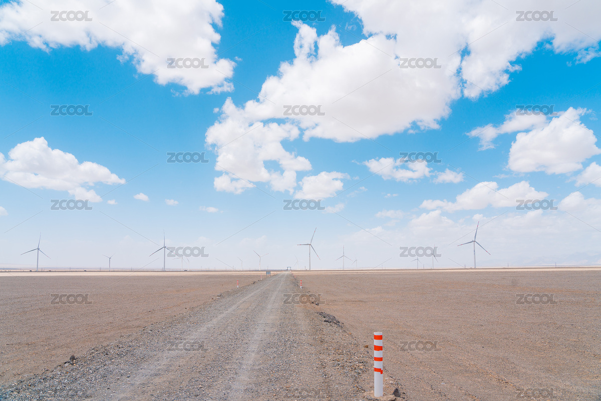 青海柴达木盆地荒漠中的风车发电机（主预览-7106890） - 未分类 - 站酷设计师IceBear007原创素材 - 站酷ZCOOL