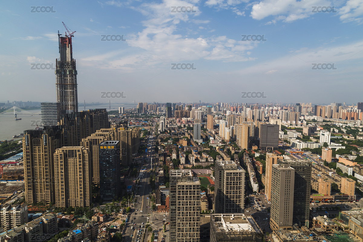 湖北武漢超高層綠地中心大廈和城市風光（主預覽-8503543） - 未分類 - 站酷設計師蔚藍的白日夢原創(chuàng)素材 - 站酷ZCOOL