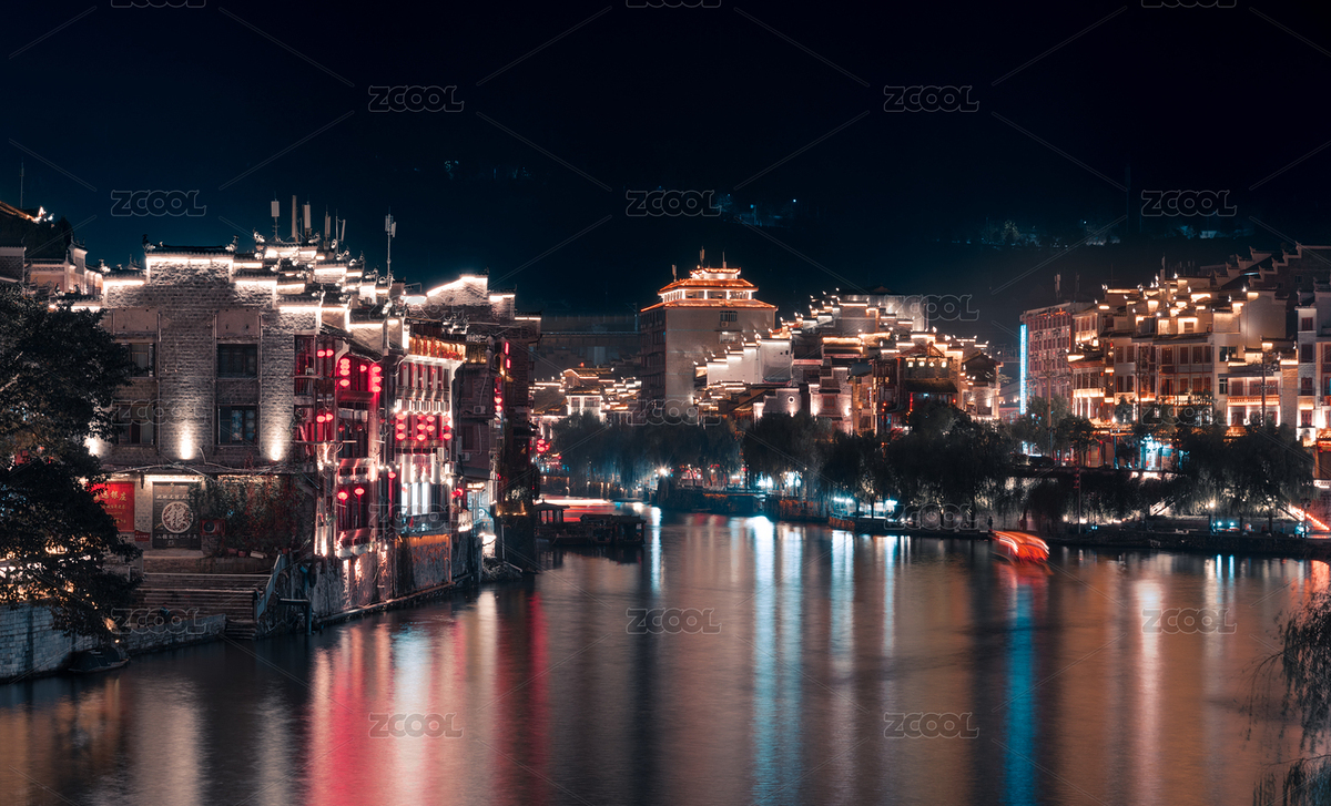 舞陽(yáng)河上鎮(zhèn)遠(yuǎn)古城夜景（主預(yù)覽-5435020） - 未分類 - 站酷設(shè)計(jì)師如幻大千原創(chuàng)素材 - 站酷ZCOOL