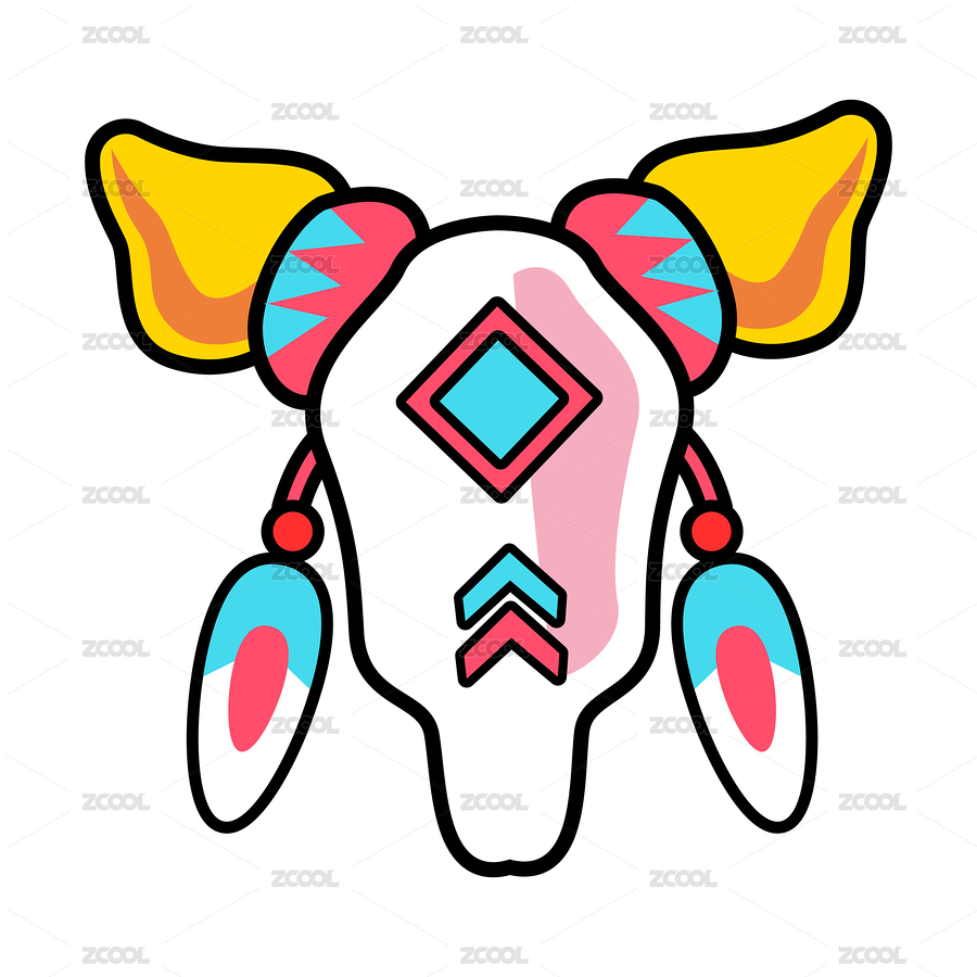 可愛印第安牛頭掛件矢量插畫（主預(yù)覽-6661485） - 未分類 - 站酷設(shè)計(jì)師立青插畫原創(chuàng)素材 - 站酷ZCOOL