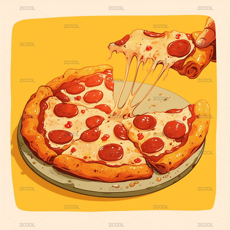 复古美味披萨芝士拉丝香肠片铺满饼面（主预览-3343119） - 未分类 - 站酷设计师吉祥鱼原创素材 - 站酷ZCOOL
