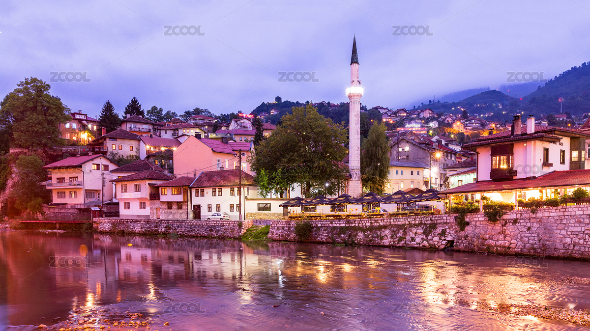東歐波黑首都薩拉熱窩拉丁橋地區(qū)夜景（主預(yù)覽-2681878） - 未分類 - 站酷設(shè)計師雪月咪咪原創(chuàng)素材 - 站酷ZCOOL