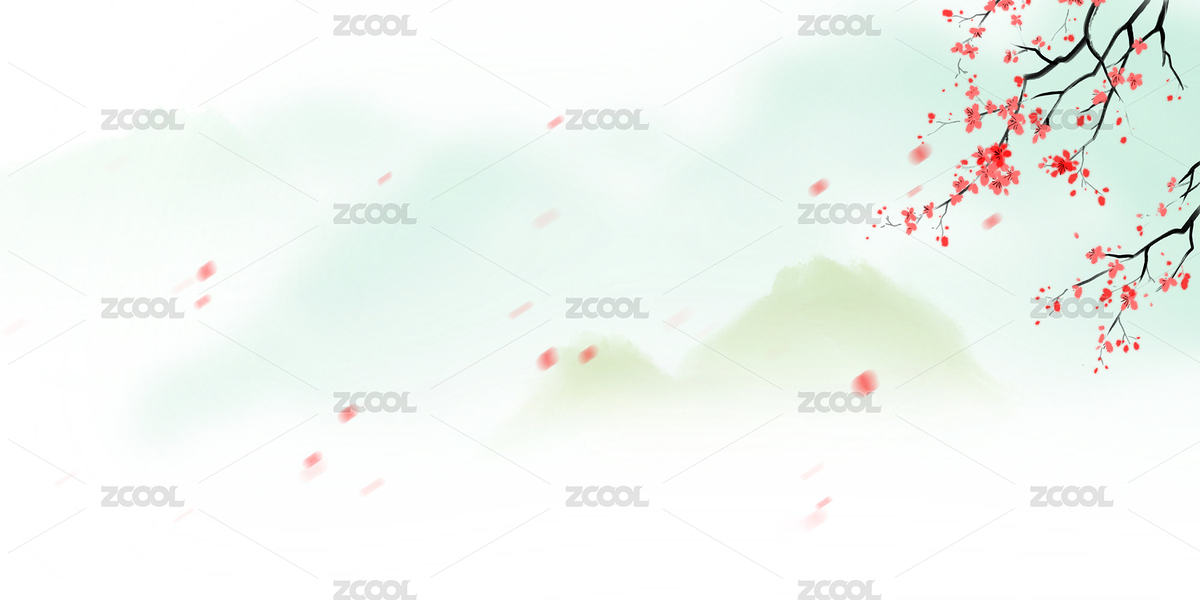 中國風水墨山水畫風景桃花青山詩詞插圖（主預覽-6632970） - 未分類 - 站酷設計師xiangzihu1989原創(chuàng)素材 - 站酷ZCOOL