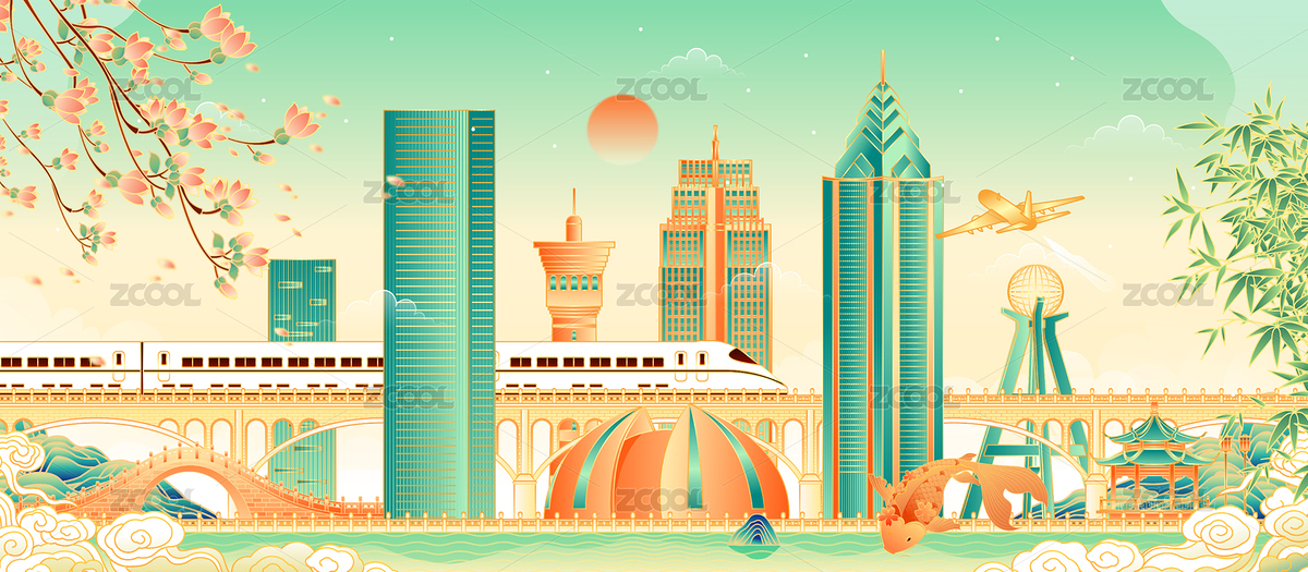 新疆乌鲁木齐城市地标建筑矢量插画（主预览-8322627） - 未分类 - 站酷设计师晚风在画画原创素材 - 站酷ZCOOL