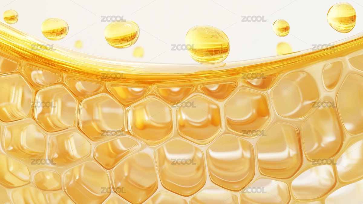 金色深層補(bǔ)水護(hù)膚皮膚滲透精華結(jié)構(gòu)成分分子（主預(yù)覽-6557988） - 未分類 - 站酷設(shè)計(jì)師九月浩瀚原創(chuàng)素材 - 站酷ZCOOL